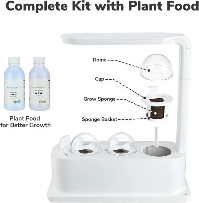 Alt view image 5 of 7 - Yescom 3 Pots Hydroponic Growing System Plant Germination Kit with LED Light Indoor Herb Garden Home Kitchen