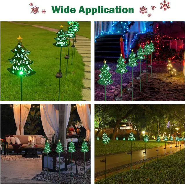 Alt view image 7 of 7 - Solar Christmas Tree Stake Lights Solar Pathway Light for Garden Yard Lawn 2Pcs