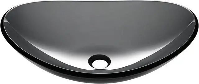 Main image of Aquaterior Oval Tempered Glass Vessel Sink Vanity Above Counter Top Mount Basin