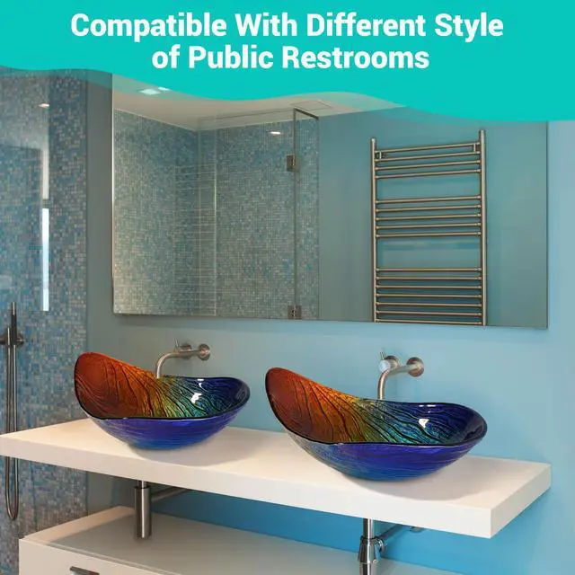 Alt view image 4 of 7 - Aquaterior Waterdrop Shape Tempered Glass Vessel Sink Vanity Counter Top Basin