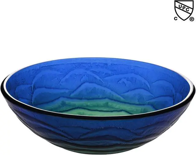 Alt view image 3 of 7 - Aquaterior Round Tempered Glass Vessel Sink Vanity Above Counter Top Mount Basin