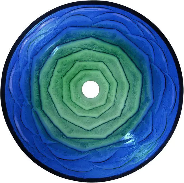 Alt view image 4 of 7 - Aquaterior Round Tempered Glass Vessel Sink Vanity Above Counter Top Mount Basin