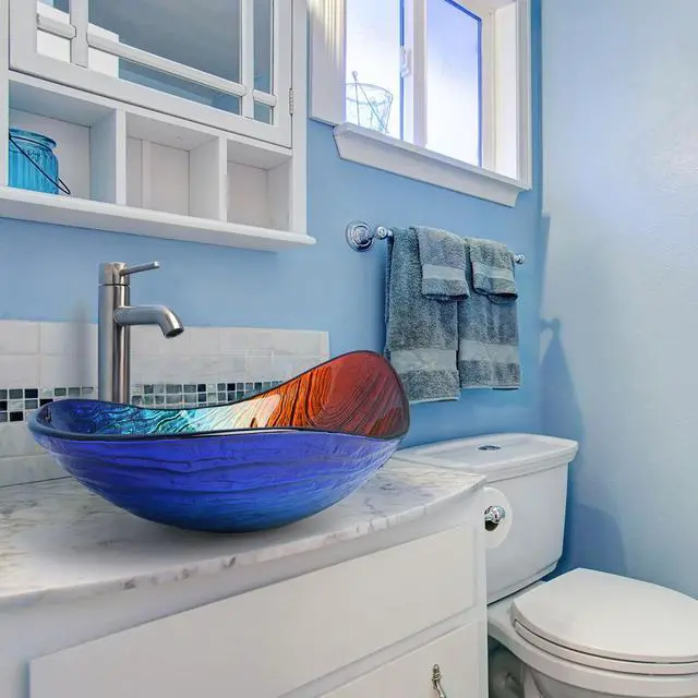 Alt view image 3 of 7 - Aquaterior Waterdrop Shape Tempered Glass Sink Counter Top Bathroom Basin 2 Pack