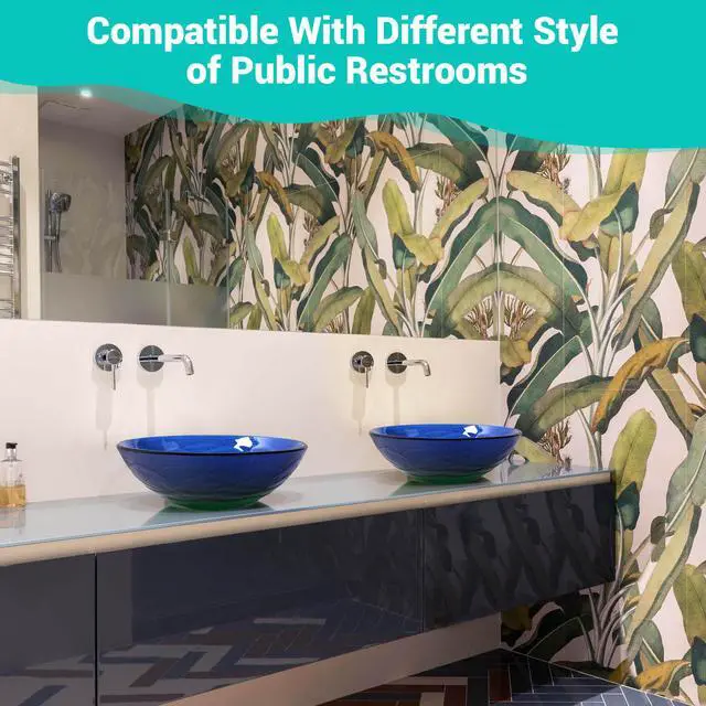 Alt view image 2 of 7 - Aquaterior Round Tempered Glass Vessel Sink Vanity Above Counter Basin 2 Packs