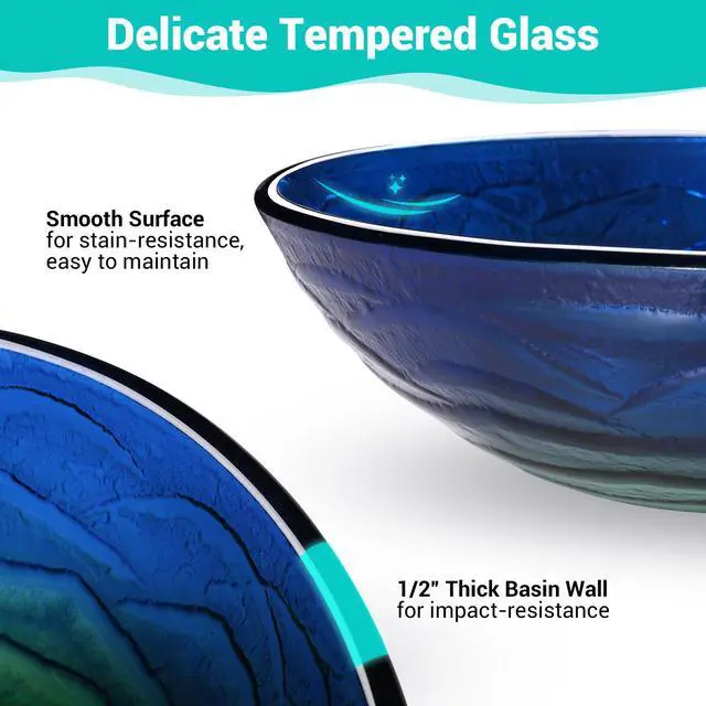 Alt view image 5 of 7 - Aquaterior Round Tempered Glass Vessel Sink Vanity Above Counter Basin 2 Packs