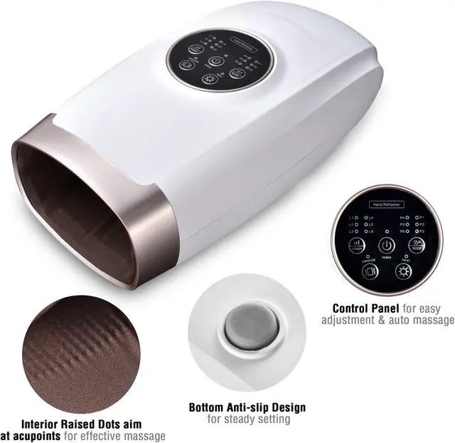 Alt view image 5 of 7 - Hand Massager Air Compression Vibration Palm Wrist Heat 6 Modes & Intensities