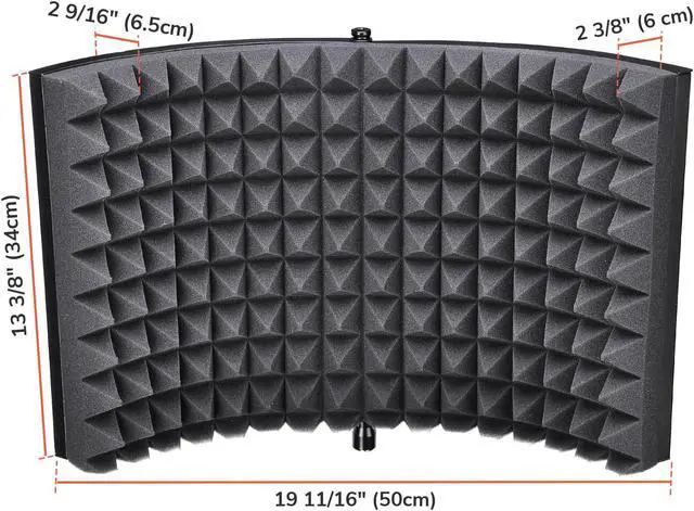 Alt view image 6 of 7 - Studio Microphone Isolation Shield Acoustic Foam Panel Sound Absorbing Recording Panel Stand Mount