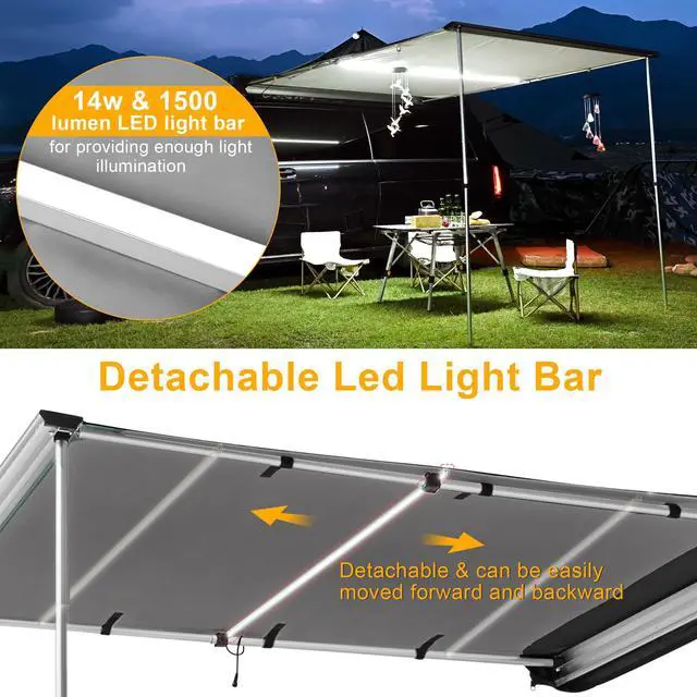 Alt view image 3 of 7 - 8x14 Ft RV Awning Replacement Fabric Canopy Camper Trailer Block UV Outdoor