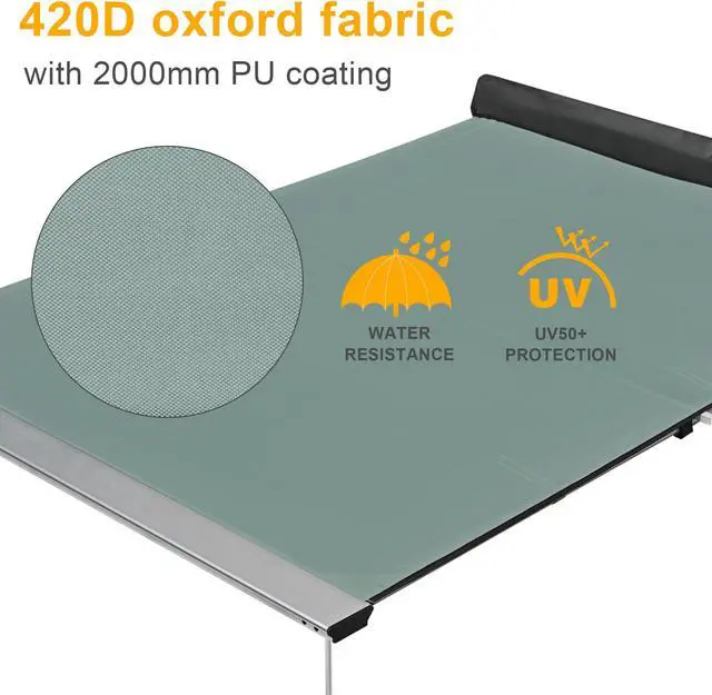 Alt view image 4 of 7 - 8x14 Ft RV Awning Replacement Fabric Canopy Camper Trailer Block UV Outdoor