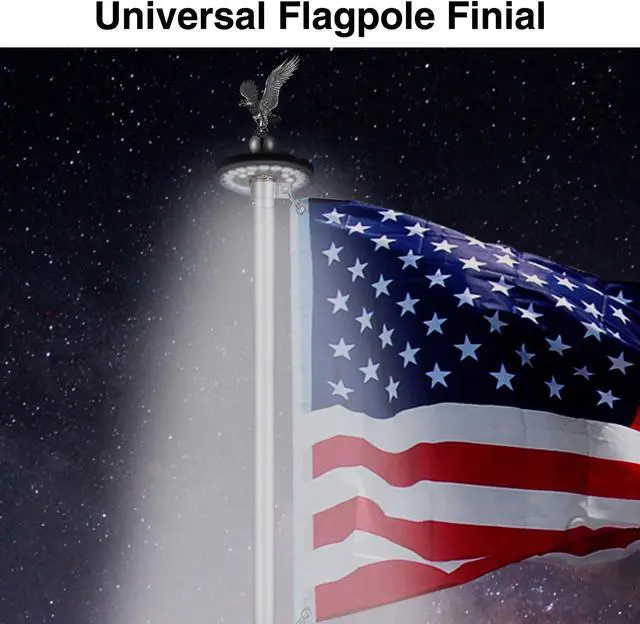 Alt view image 3 of 7 - 14" Flagpole Eagle Topper Finial Ornament for Telescopic Pole Black Yard Outdoor