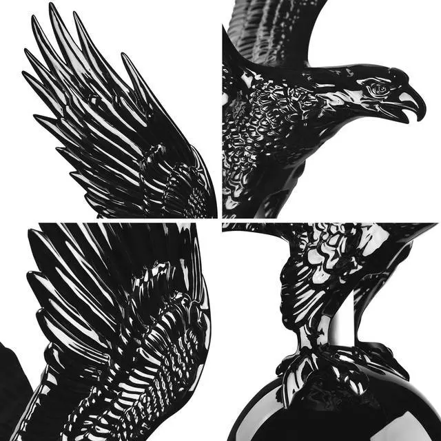 Alt view image 7 of 7 - 14" Flagpole Eagle Topper Finial Ornament for Telescopic Pole Black Yard Outdoor
