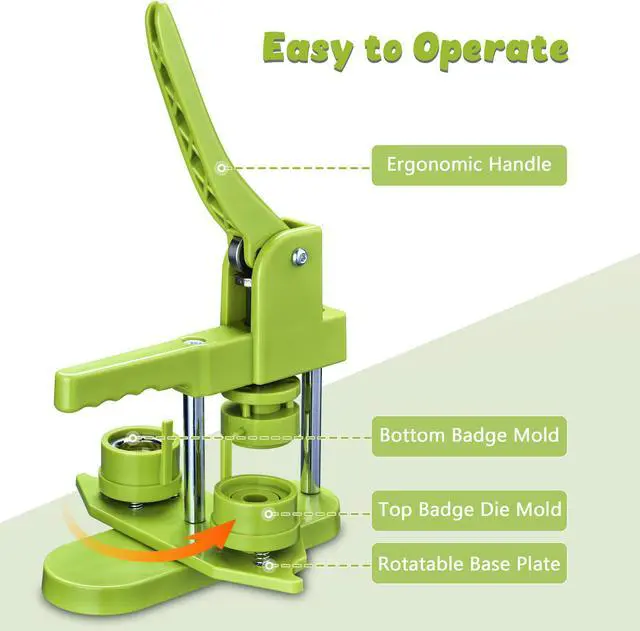 Alt view image 3 of 7 - 1 1/4" 32mm Backpack Pin Button Maker Machine Installation-Free DIY Pin Badge Punch Press Kit