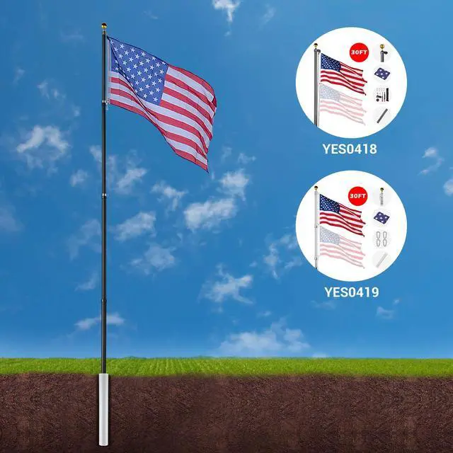 Alt view image 3 of 7 - Flag Pole Sleeve for 30 Ft Flagpole Replacement Outdoor Garden Yard Porch Patio
