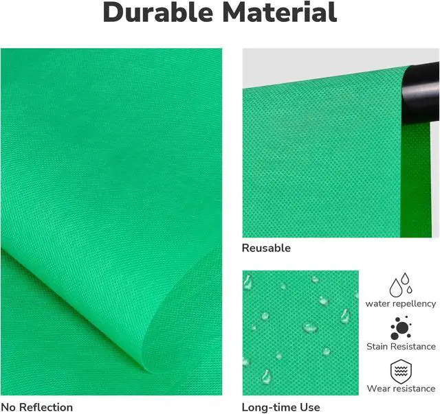 Alt view image 5 of 7 - 7x10Ft Backdrop Support Stand Kit Non-woven Backdrop Green Photography Video