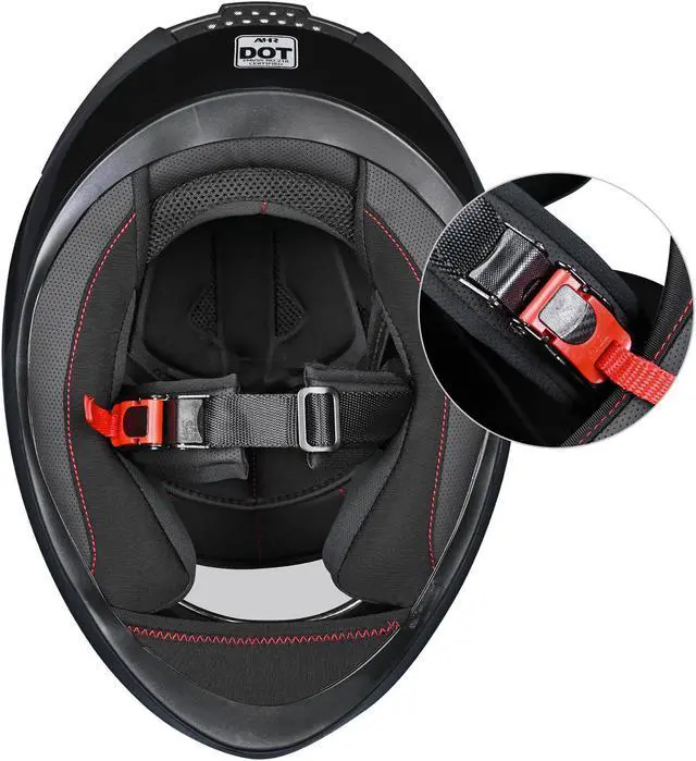 Alt view image 7 of 7 - AHR RUN-F3 Full Face Motorcycle Helmet DOT Removable Liner Street Bike Adult S