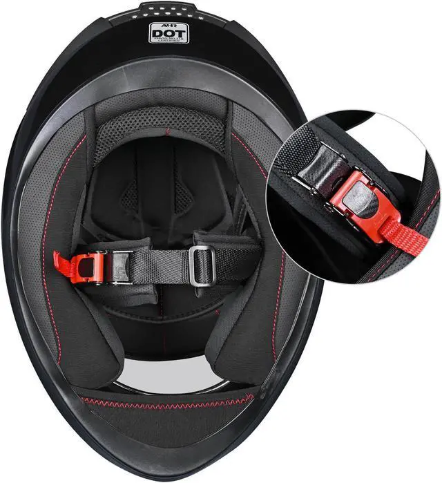 Alt view image 7 of 7 - AHR RUN-F3 Full Face Motorcycle Helmet DOT Removable Liner Street Bike Adult XL