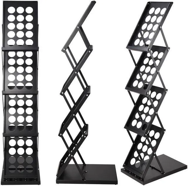 Alt view image 7 of 7 - 4 Pocket Foldable Magazine Brochure Rack Book Literature Holder Display Stand
