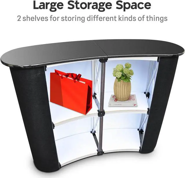 Alt view image 6 of 7 - InstaHibit 10x8 Ft Pop Up Backdrop Booth Stand w/ Portable Podium Table Counter