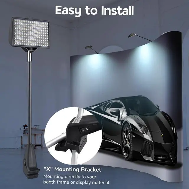 Alt view image 4 of 7 - 12W LED Trade Show Light 6500K Popup Booth Exhibit Back Drop Lighting 2 Pack
