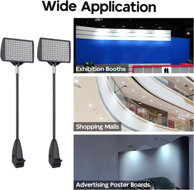 Alt view image 7 of 7 - 12W LED Trade Show Light 6500K Popup Booth Exhibit Back Drop Lighting 2 Pack