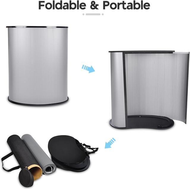 Alt view image 2 of 7 - 32" x 16" x 37" Portable Tradeshow Podium Table Exhibition Counter Stand Booth Fair with Wall 2 Bags