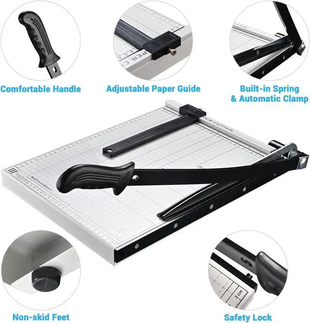 Alt view image 7 of 7 - 15" Cut Length B4 Paper Cutter Guillotine 12 Sheet Cutting Machine Photo Trimmer