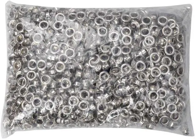 Main image of Yescom 2000 pcs Grommet Kit 1/4 inch Size #0 Eyelets and Washers Nickel for Hand Press Apparel Leather Printing Tarp