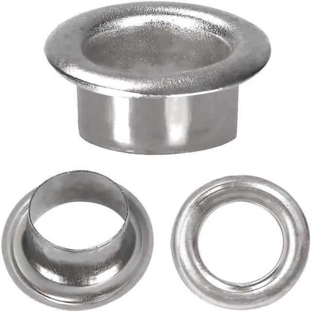 Alt view image 2 of 5 - Yescom 2000 pcs Grommet Kit 1/4 inch Size #0 Eyelets and Washers Nickel for Hand Press Apparel Leather Printing Tarp