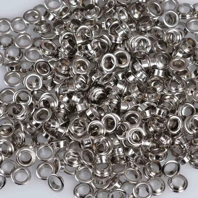 Alt view image 3 of 5 - Yescom 2000 pcs Grommet Kit 1/4 inch Size #0 Eyelets and Washers Nickel for Hand Press Apparel Leather Printing Tarp