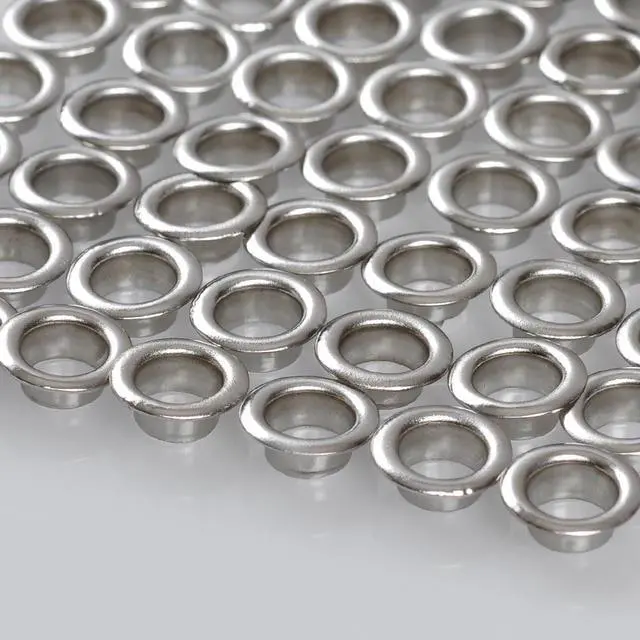 Alt view image 4 of 5 - Yescom 2000 pcs Grommet Kit 1/4 inch Size #0 Eyelets and Washers Nickel for Hand Press Apparel Leather Printing Tarp