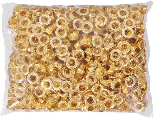 Main image of Yescom 1000 pcs Grommet Kit 3/8 inch Size #2 Eyelets and Washers Brass for Hand Press Apparel Leather Printing Tarp