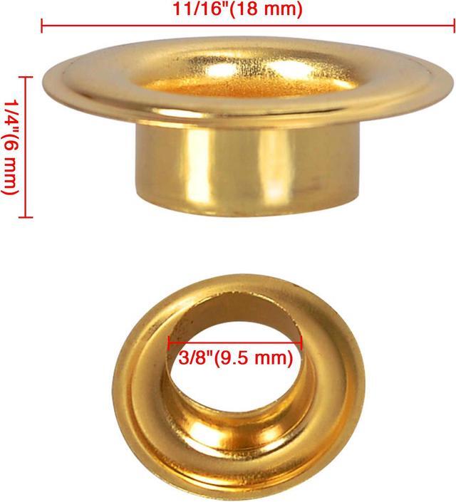 Alt view image 5 of 5 - Yescom 1000 pcs Grommet Kit 3/8 inch Size #2 Eyelets and Washers Brass for Hand Press Apparel Leather Printing Tarp