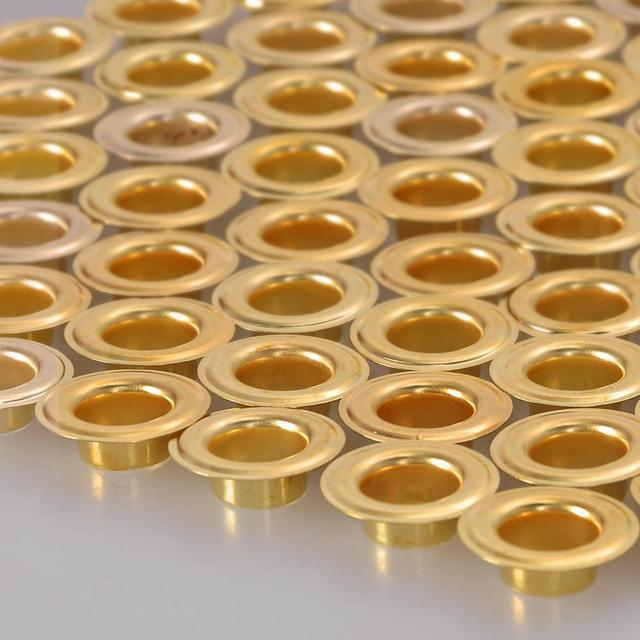 Alt view image 4 of 5 - Yescom 1000 pcs Grommet Kit 3/8 inch Size #2 Eyelets and Washers Brass for Hand Press Apparel Leather Printing Tarp