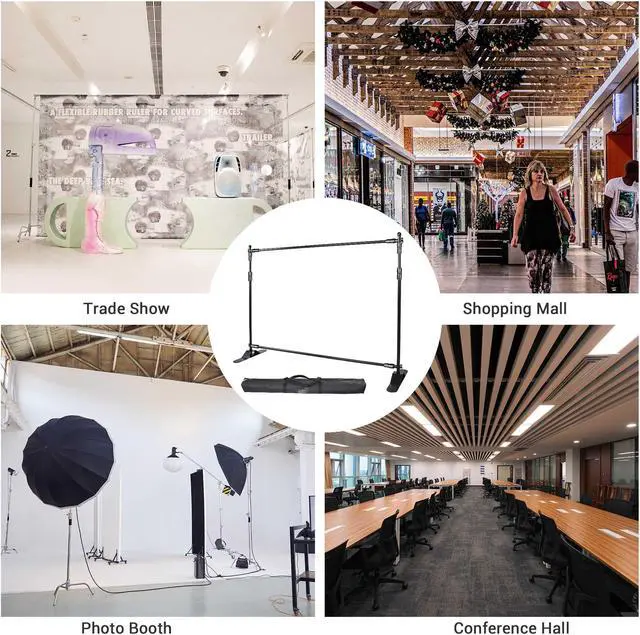 Alt view image 2 of 8 - InstaHibit 8x8 ft Banner Stand Adjustable Telescopic Trade Show Display Backdrop