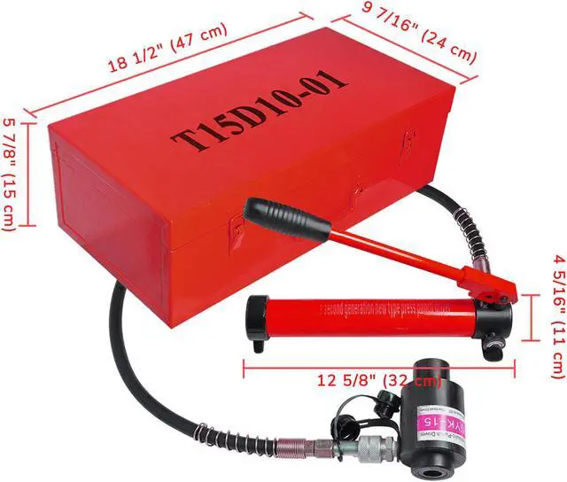 Alt view image 7 of 7 - Yescom 15 Ton Hydraulic Knockout Punch Set with 10 Dies (1/2" to 4") Conduit Hole Puncher Tool Kit