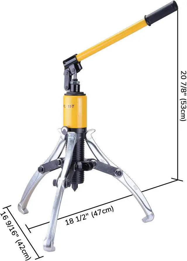 Alt view image 7 of 7 - 3-Jaw Hydraulic Gear Puller Set 15 Ton Wheel Bearing Pulling Separator w/Case