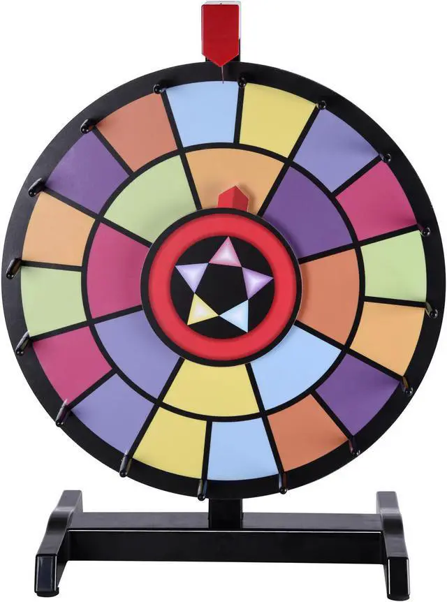 WinSpin 15" Tabletop Editable Color Prize Wheel 2 Circles 2 Pointers ...
