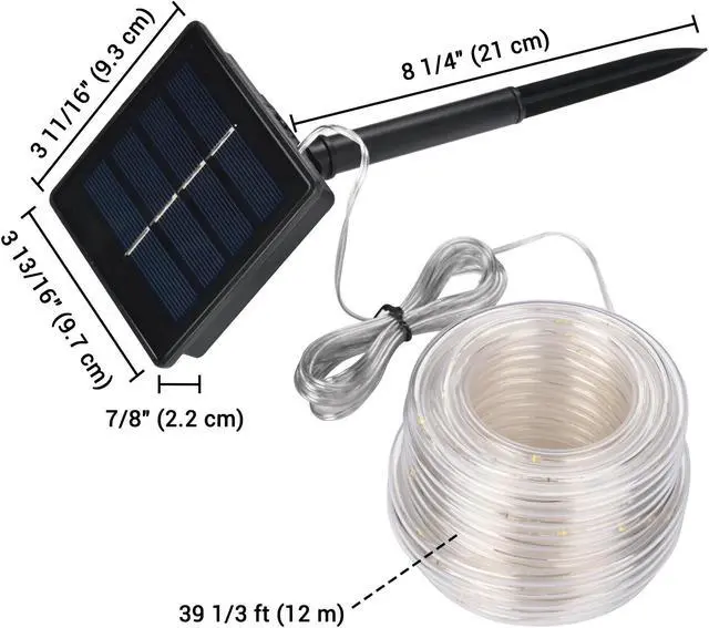 Alt view image 3 of 7 - Yescom 40Ft Solar 120LED Canopy String Light 8 Mode Party Outdoor Garden Patio Umbrella Lawn Wedding Decor with Clip