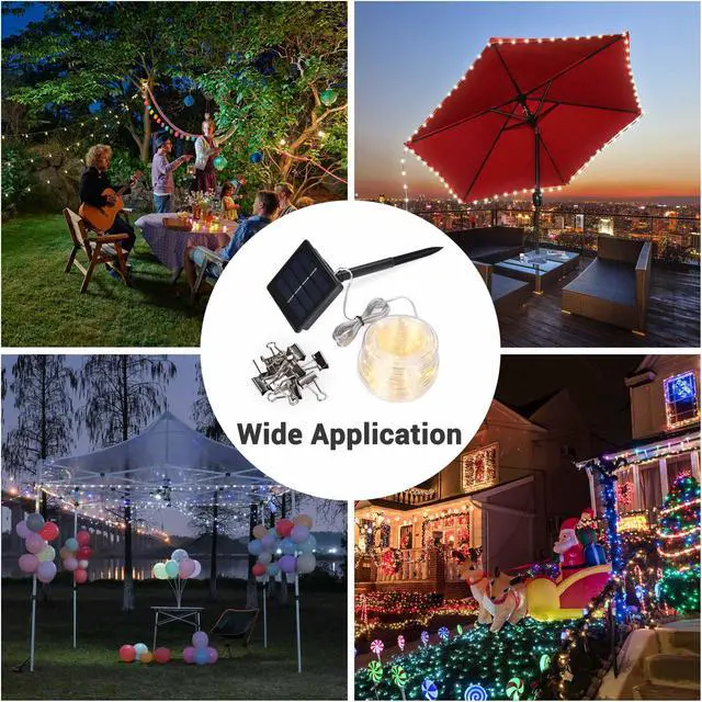 Alt view image 2 of 7 - Yescom 40Ft Solar 120LED Canopy String Light 8 Mode Party Outdoor Garden Patio Umbrella Lawn Wedding Decor with Clip