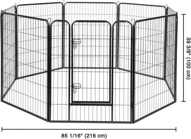 Alt view image 2 of 7 - 32 Pieces 31"x39" Pet Playpen Extra Large Dog Exercise Fence Panel Crate Yard