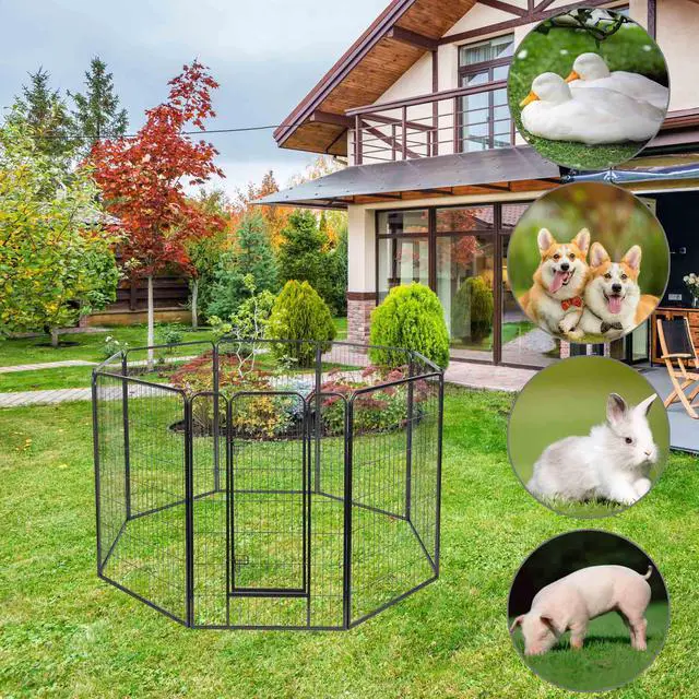 Alt view image 3 of 7 - 32 Pieces 31"x39" Pet Playpen Extra Large Dog Exercise Fence Panel Crate Yard