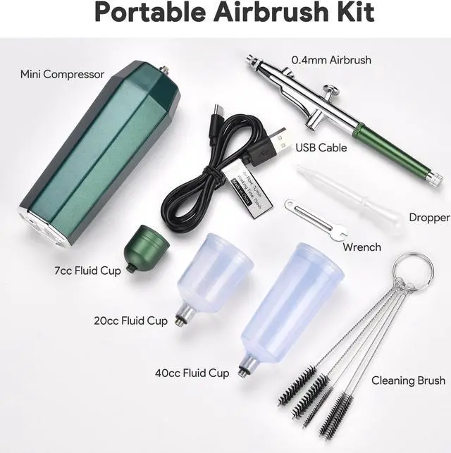 Alt view image 3 of 7 - Cordless Airbrush Kit with Compressor Rechargeable Handheld Spray Gun Art Makeup