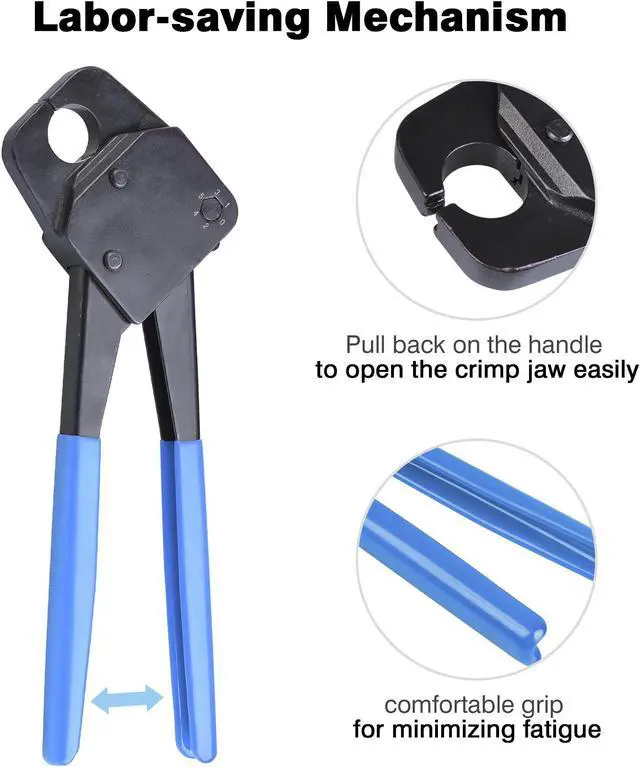 Alt view image 4 of 7 - 3/4" PEX Crimper Copper Ring Plumping Crimps Crimping Tool with Go/no Go Gauge