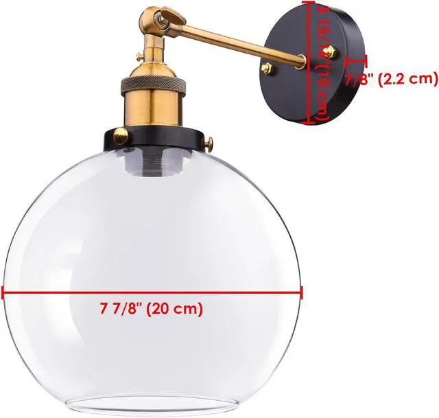 Alt view image 6 of 7 - Vintage Industrial 7.9" Bell Shape Glass Light Wall Sconce Edison Lamp Transparent