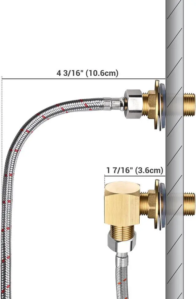 Alt view image 5 of 7 - Aquaterior Wall Mount Faucet Installation Kit for Commercial Sink Backsplash