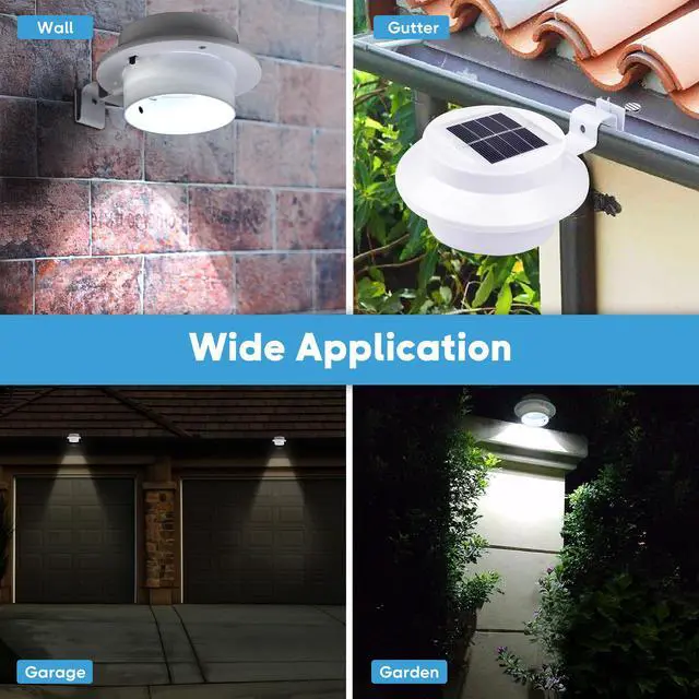 Alt view image 7 of 7 - 2-Pcs Solar-Powered Automatic LED Mounted Gutter Night Light Roof Outdoor Yard