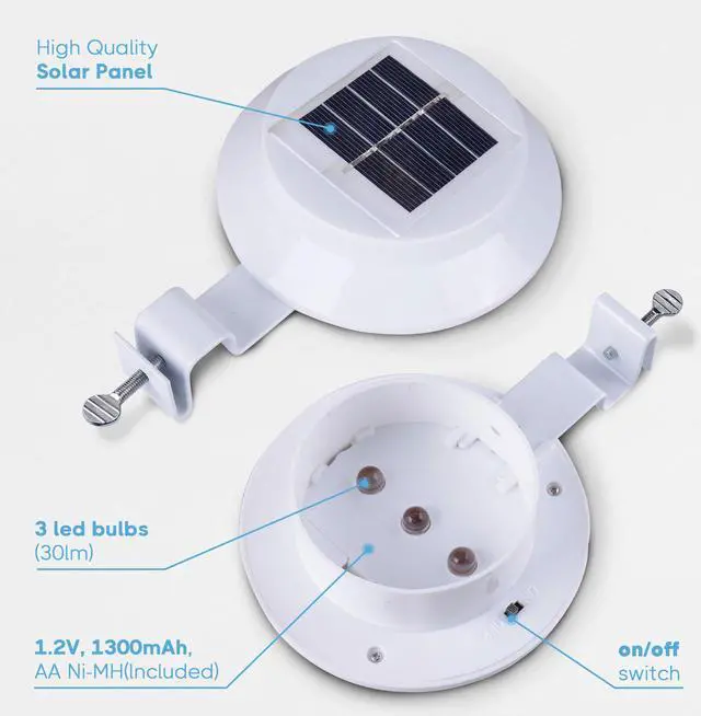 Alt view image 3 of 7 - 10 Pcs Solar-Powered Automatic LED Mounted Gutter Night Light Roof Outdoor Yard