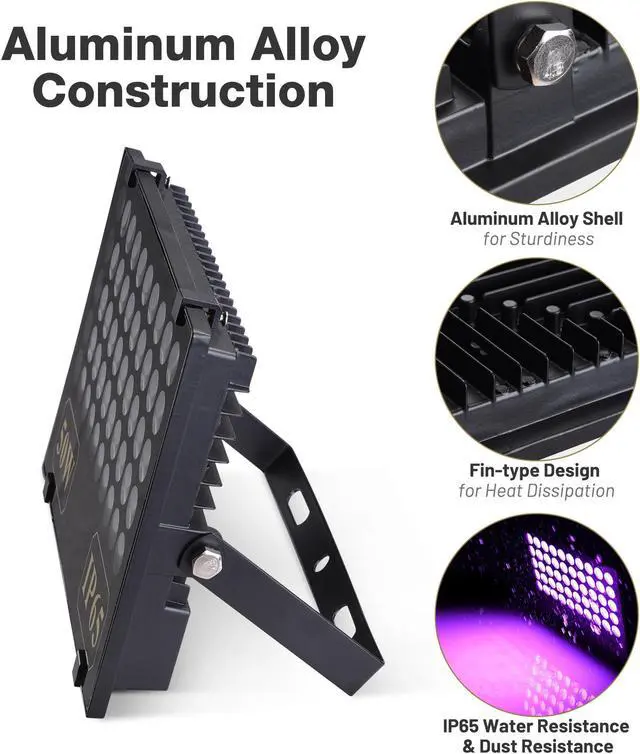 Alt view image 3 of 7 - 2Pcs 50W LED Blacklights Floodlights IP65 Waterproof Lamp Bulb Stage Party Indoor Outdoor