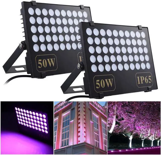 Main image of 2Pcs 50W LED Blacklights Floodlights IP65 Waterproof Lamp Bulb Stage Party Indoor Outdoor