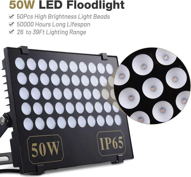 Alt view image 2 of 7 - 2Pcs 50W LED Blacklights Floodlights IP65 Waterproof Lamp Bulb Stage Party Indoor Outdoor